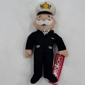 Monopoly Mr. Monopoly Captain Plush‎ Toy 12-14 Inch New with Tags